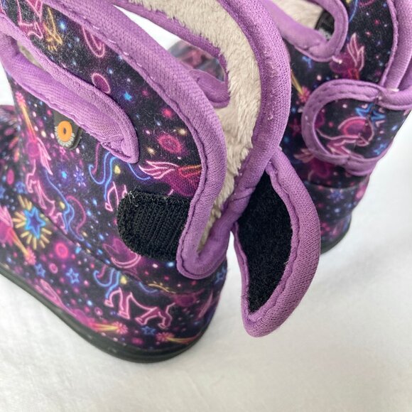 Size 6 Bogs Boots Baby Toddler Purple Unicorn Waterproof Rain Boots - Picture 3 of 8